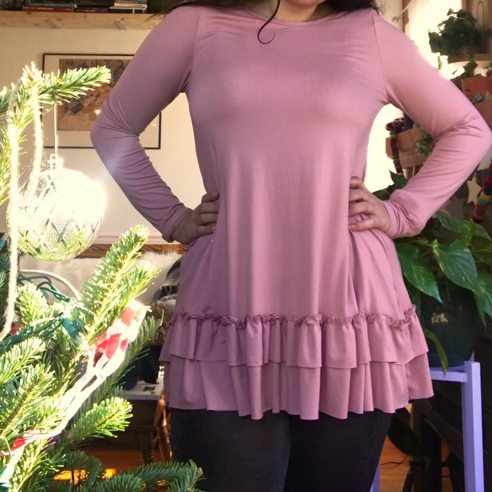 Comfy ruffled tunic dress
